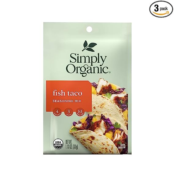 Simply Organic Fish Taco Seasoning, Certified Organic | 1.13 oz | Pack of 3