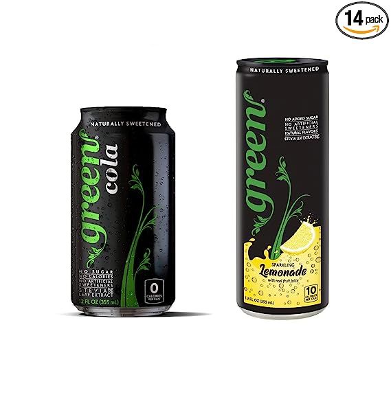 Green Cola 12Fl Oz 8ct & Green Lemon Lime 12 Fl Oz 6ct - No sugar added