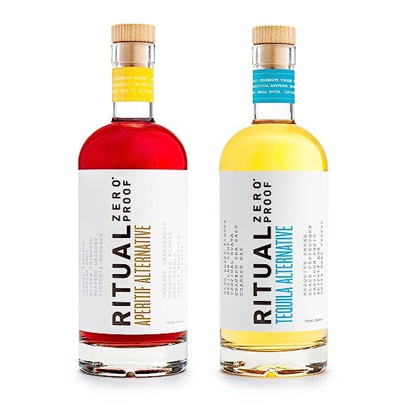 RITUAL ZERO PROOF Tequila & Aperitif Alternatives | Award-Winning Non-Alcoholic Spirits | 25.4 Fl Oz (750ml) Each | Zero Calories | Keto, Paleo & Low Carb Diet Friendly | Alcohol Free Siesta